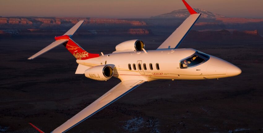 location de jet privé : Intérieur luxueux du Learjet 40 XR.
