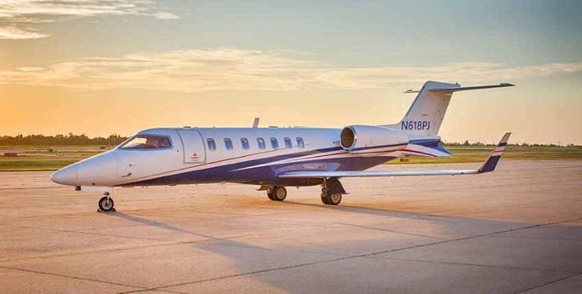 location de jet privé : Intérieur luxueux du Learjet 40 XR.