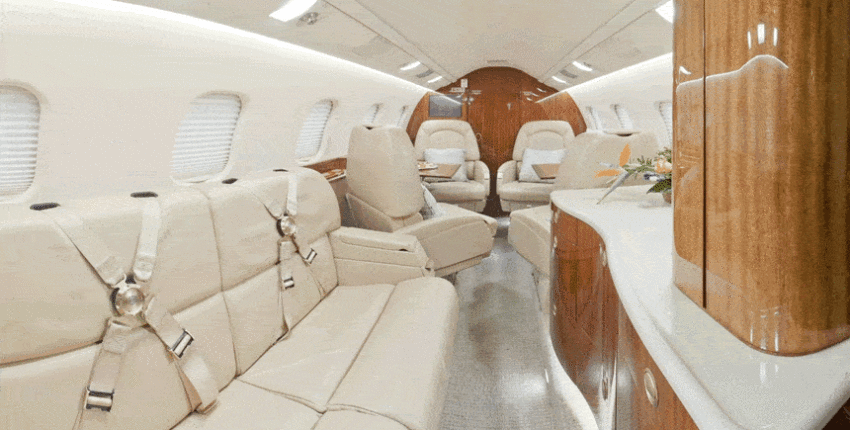 location de jet privé - Intérieur luxueux du Learjet 60