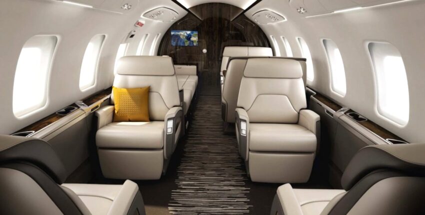 Location de jet privé Challenger 650 intérieur