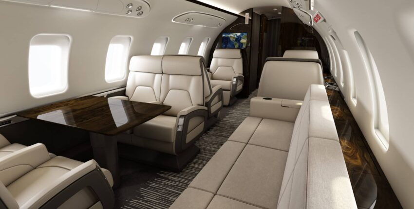 Location de jet privé Challenger 650 intérieur