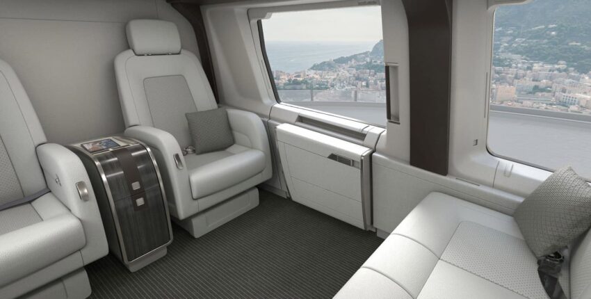 Hélicoptère H160 cabine intérieure blanc