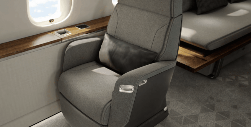 Location de jet privé, intérieur G5500 avec sièges gris