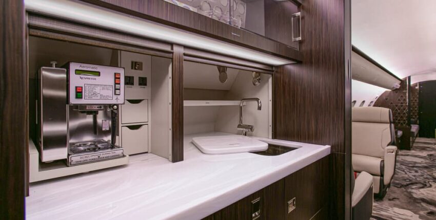 Location de jet privé, intérieur G5500 avec sièges gris