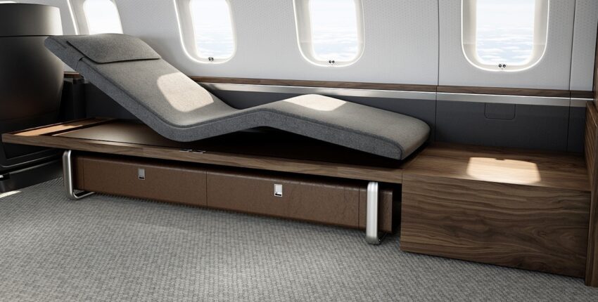 Location de jet privé, intérieur G5500 avec sièges gris